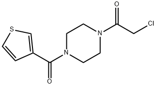 2-Chloro-1-[4-(thiophene-3-carbonyl)-piperazin-1-yl]-ethanone 구조식 이미지