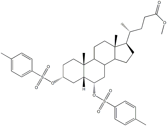 (4R)-Methyl 4-((3R,5R,6S,10R,13R,17R)-10,13-diMethyl-3,6-bis(tosyloxy)hexadecahydro-1H-cyclopenta[a]phenanthren-17-yl)pentanoate 구조식 이미지