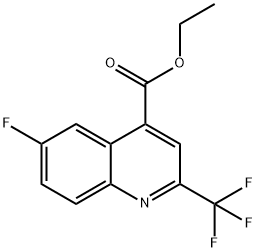 4-Quinolinecarboxylic acid, 6-fluoro-2-(trifluoromethyl)-, ethyl ester Structure