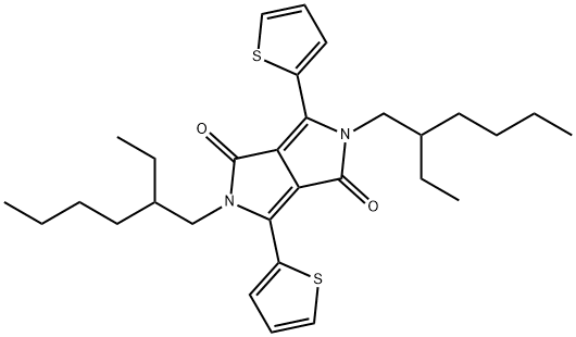 2,5-bis(2-ethylhexyl)-3,6-di(thiophen-2-yl)pyrrolo[3,4-c]pyrrole-1,4(2H,5H)-dione Structure