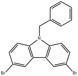 9-벤질-3,6-디브로모카바졸 구조식 이미지