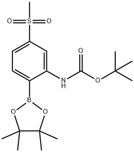 TERT-BUTYL5-(METHYLSULFONYL)-2-(4,4,5,5-TETRAMETHYL-1,3,2-DIOXABOROLAN-2-YL)PHENYLCARBAMATE Structure