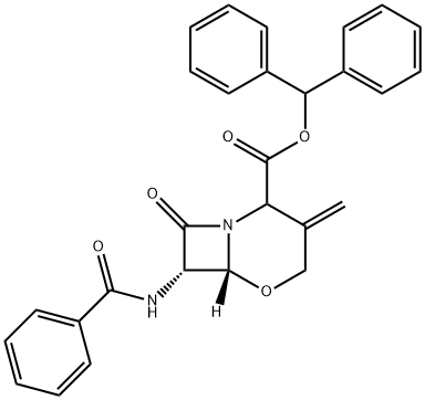(6R,7S)-7-(BenzoylaMino)-3-Methylene-8-oxo-5-oxa-1-azabicyclo[4.2.0]octane-2-carboxylic Acid DiphenylMethyl Ester 구조식 이미지