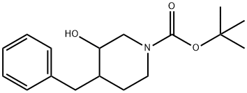 TERT-BUTYL 4-BENZYL-3-HYDROXYPIPERIDINE-1-CARBOXYLATE Structure