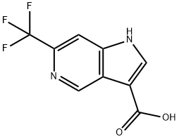 6-(트리플루오로메틸)-5-아자인돌-3-카르복실산 구조식 이미지