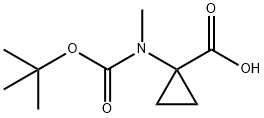 1-((tert-butoxycarbonyl)(Methyl)aMino)cyclopropanecarboxylic acid 구조식 이미지