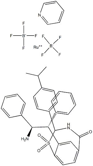 {[(1R,2R)-2-amino-1,2-diphenylethyl](4-toluenesulfonyl)amido}(p-cymene)(pyridine)ruthenium(II) tetrafluoroborate, min. 97% Structure