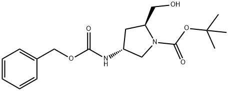 (2S,4R)-4-벤질옥시카르보닐라미노-2-히드록시메틸-피롤리딘-1-카르복실산tert-부틸에스테르 구조식 이미지