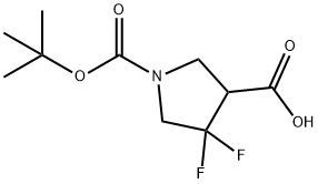 1(tertbutoxycarbonyl)4,4difluoropyrrolidine3카르복실산 구조식 이미지