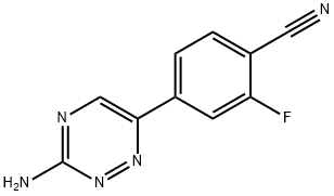 4-(3-Amino-1,2,4-triazin-6-yl)-2-fluorobenzonitrile 구조식 이미지