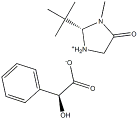 (S)-2-tert-butyl-3-Methyl-4-oxoiMidazolidin-1-iuM (S)-2-hydroxy-2-phenylacetate 구조식 이미지