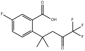 5-fluoro-2-(5,5,5-trifluoro-2-Methyl-4-oxopentan-2-yl)benzoic acid Structure