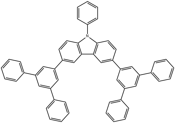 CzTP,3,6-비스[(3,5-디페닐)페닐]-9-페닐-카바졸 구조식 이미지