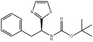 CarbaMic acid, N-[(1S)-2-phenyl-1-(2-thiazolyl)ethyl]-, 1,1-diMethylethyl ester Structure