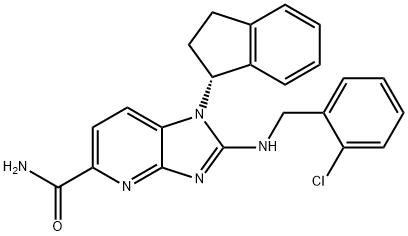 (R)-2-(2-chlorobenzylaMino)-1-(2,3-dihydro-1H-inden-1-yl)-1H-iMidazo[4,5-b]pyridine-5-carboxaMide Structure