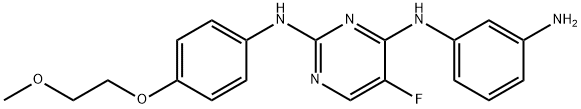 N4-(3-aMinophenyl)-5-fluoro-N2-(4-(2-Methoxyethoxy)phenyl)pyriMidine-2,4-diaMine 구조식 이미지