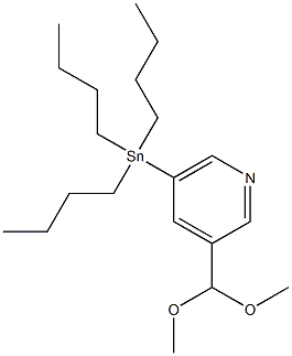 3-ForMyl-5-(tributylstannyl)pyridine diMethyl-acetal Structure