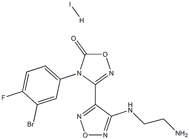 3-(4-(2-aMinoethylaMino)-1,2,5-oxadiazol-3-yl)-4-(3-broMo-4-fluorophenyl)-1,2,4-oxadiazol-5(4H)-one hydroiodide 구조식 이미지