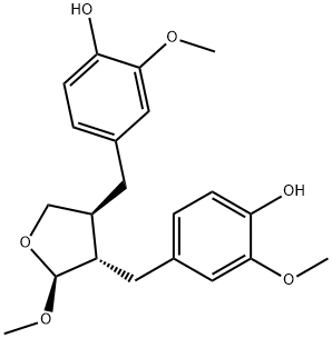 4,4'-Dihydroxy-3,3',9-triMethoxy-9,9'-epoxylignan 구조식 이미지