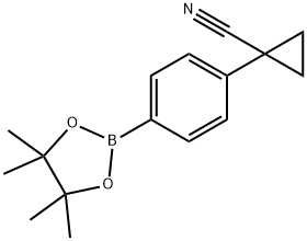 1-[4-(4,4,5,5-Tetramethyl-[1,3,2]dioxaborolan-2-yl)-phenyl]-cyclopropanecarbonitrile Structure