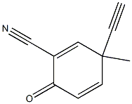 1,4-Cyclohexadiene-1-carbonitrile, 3-ethynyl-3-Methyl-6-oxo- Structure