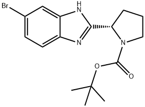 1208007-67-3 S-1-Pyrrolidinecarboxylic acid, 2-(6-bromo-1H-benzimidazol-2-yl)-, 1,1-dimethyleth