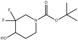 1-Piperidinecarboxylic acid, 3,3-difluoro-4-hydroxy-, 1,1-diMethylethyl ester Structure