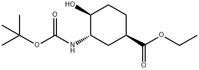(1R,3S,4S)-3-(Boc-aMino)-4-hydroxy-cyclohexanecarboxylic acid ethyl ester Structure