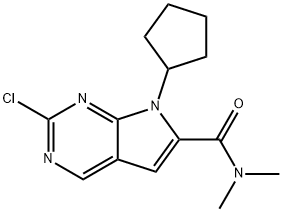 	2-Chloro-7-cyclopentyl-N,N-dimethyl-H-pyrrolo[2,3-d]pyrimidine-6-carboxamide 구조식 이미지