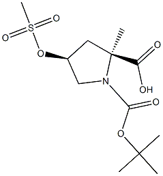 1,2-Pyrrolidinedicarboxylic acid, 4-[(Methylsulfonyl)oxy]-, 1-(1,1-diMethylethyl) 2-Methyl ester, (2S,4S)- Structure