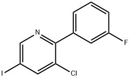 3-클로로-2-(3-플루오로페닐)-5-요오도피리딘 구조식 이미지