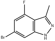 6-BroMo-4-플루오로-3-메틸인다졸 구조식 이미지
