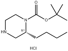 (R)-tert-Butyl 2-butylpiperazine-1-carboxylate hydrochloride Structure