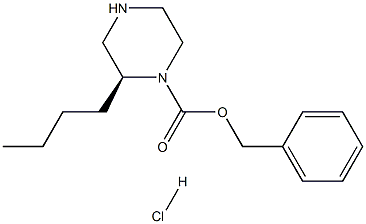 (S)-Benzyl 2-butylpiperazine-1-carboxylate hydrochloride Structure