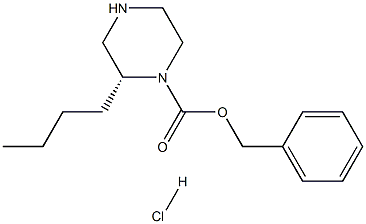 (R)-Benzyl 2-butylpiperazine-1-carboxylate hydrochloride Structure