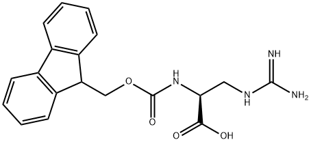 3-[(Aminoiminomethyl)amino]-N-[(9H-fluoren-9-ylmethoxy)carbonyl]-L-alanine 구조식 이미지
