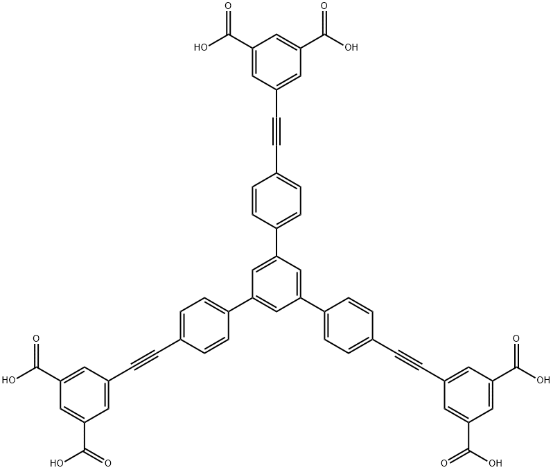 1,3,5-Tris(4-(3,5-Dicarboxyphenylethynyl)phenyl)benzene Structure