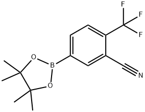 Benzonitrile, 5-(4,4,5,5-tetraMethyl-1,3,2-dioxaborolan-2-yl)-2-(trifluoroMethyl)- 구조식 이미지