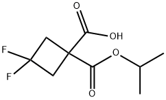 3,3-Difluorocyclobutane-1,1-dicarboxylic 1-isopropyl ester Structure