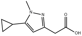 2-(5-cyclopropyl-1-Methyl-pyrazol-3-yl)acetic acid 구조식 이미지