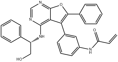 2-PropenaMide, N-[3-[4-[[(1S)-2-hydroxy-1-phenylethyl]aMino]-6-phenylfuro[2,3-d]pyriMidin-5-yl]phenyl]- 구조식 이미지