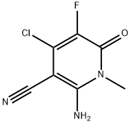 2-Amino-4-chloro-5-fluoro-1-methyl-6-oxo-1,6-dihydropyridine-3-carbonitrile 구조식 이미지