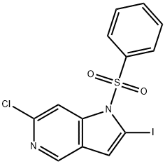 1-(Phenylsulfonyl)-6-chloro-2-iodo-5-azaindole Structure