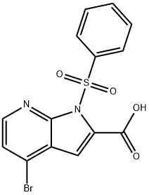 1-(Phenylsulphonyl)-4-broMo-7-azaindole-2-carboxylic acid Structure