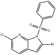 1-(Phenylsulphonyl)-6-chloro-2-broMo-7-azaindole Structure