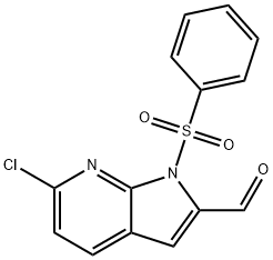 1-(Phenylsulphonyl)-6-chloro-7-azaindole-2-carbaldehyde Structure
