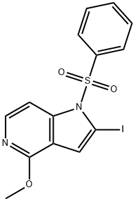 1-(Phenylsulfonyl)-2-iodo-4-Methoxy-5-azaindole Structure