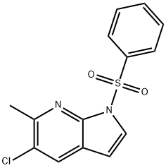 1-(페닐설포닐)-5-클로로-6-메틸-7-아자인돌 구조식 이미지