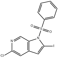 5-Chloro-2-iodo-1-(phenylsulfonyl)-6-azaindole Structure