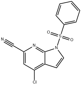 1-(Phenylsulphonyl)-6-cyano-4-chloro-7-azaindole Structure